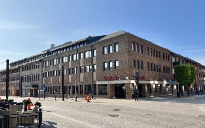 Stadsmiljö i Ängelholm med Backahills fastigheter